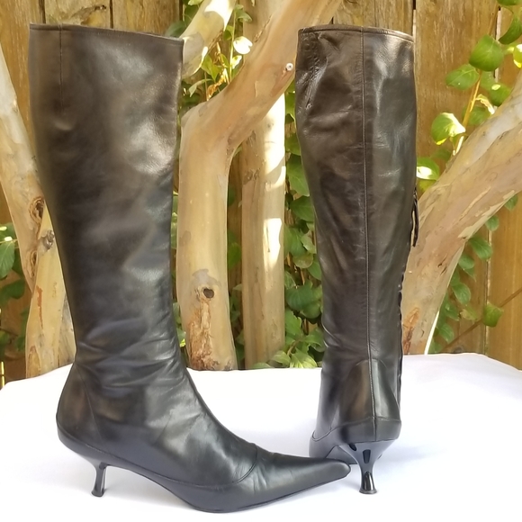 Giuseppe Zanotti gorgeous kitten heels tall knee high leather boots Size 36 - Picture 9 of 16